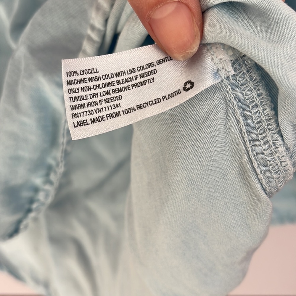 Blue half Button Up - Picture 7 of 7